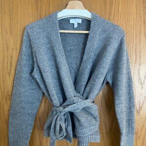 Balletcore Grey Wrap Sweater, Sz 10, The White Company London, Wool/Nylon/Alpaca